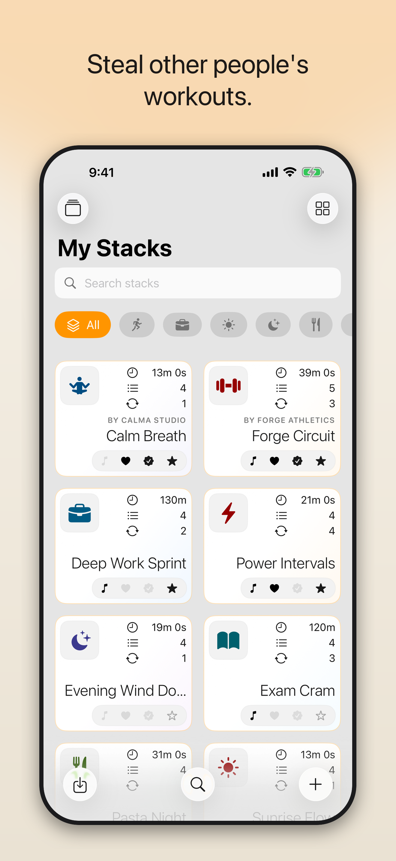 My stacks on iPhone
