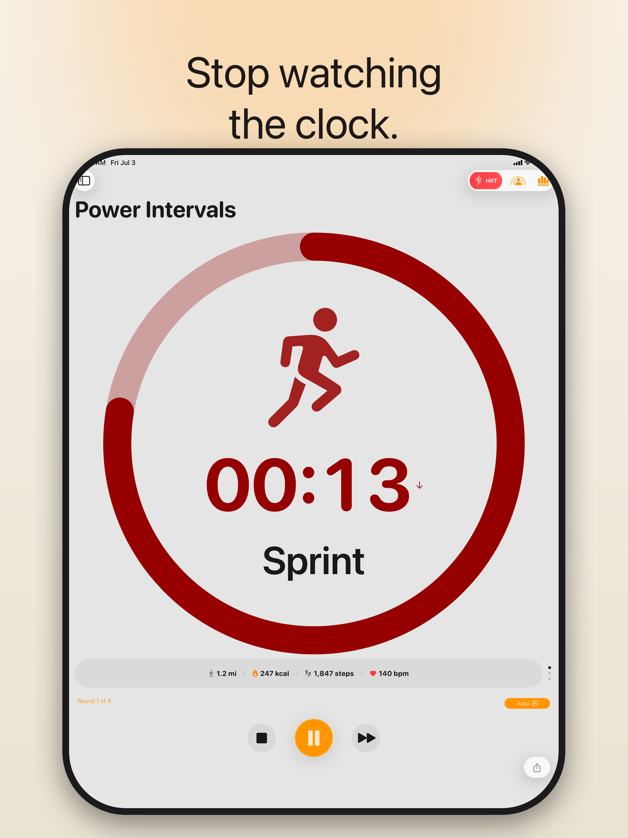 Runner screen on iPad